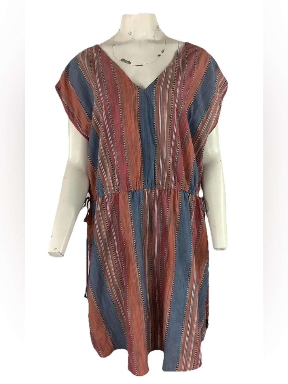 Universal Thread Sz 2X 100% Cotton Striped Tie Waist Casual Summer Dress